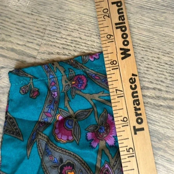 Diane Von Furstenberg Teal Paisley Floral Rayon Jumpsuit Playsuit 80s Size S - Picture 9 of 11